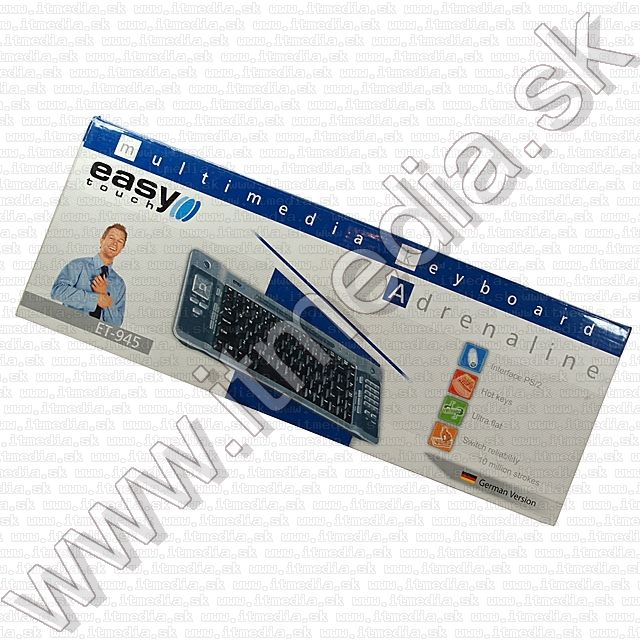Image of Slim *Multimedia* PS/2 keyboard, Black-silver DE (German) (IT8492)